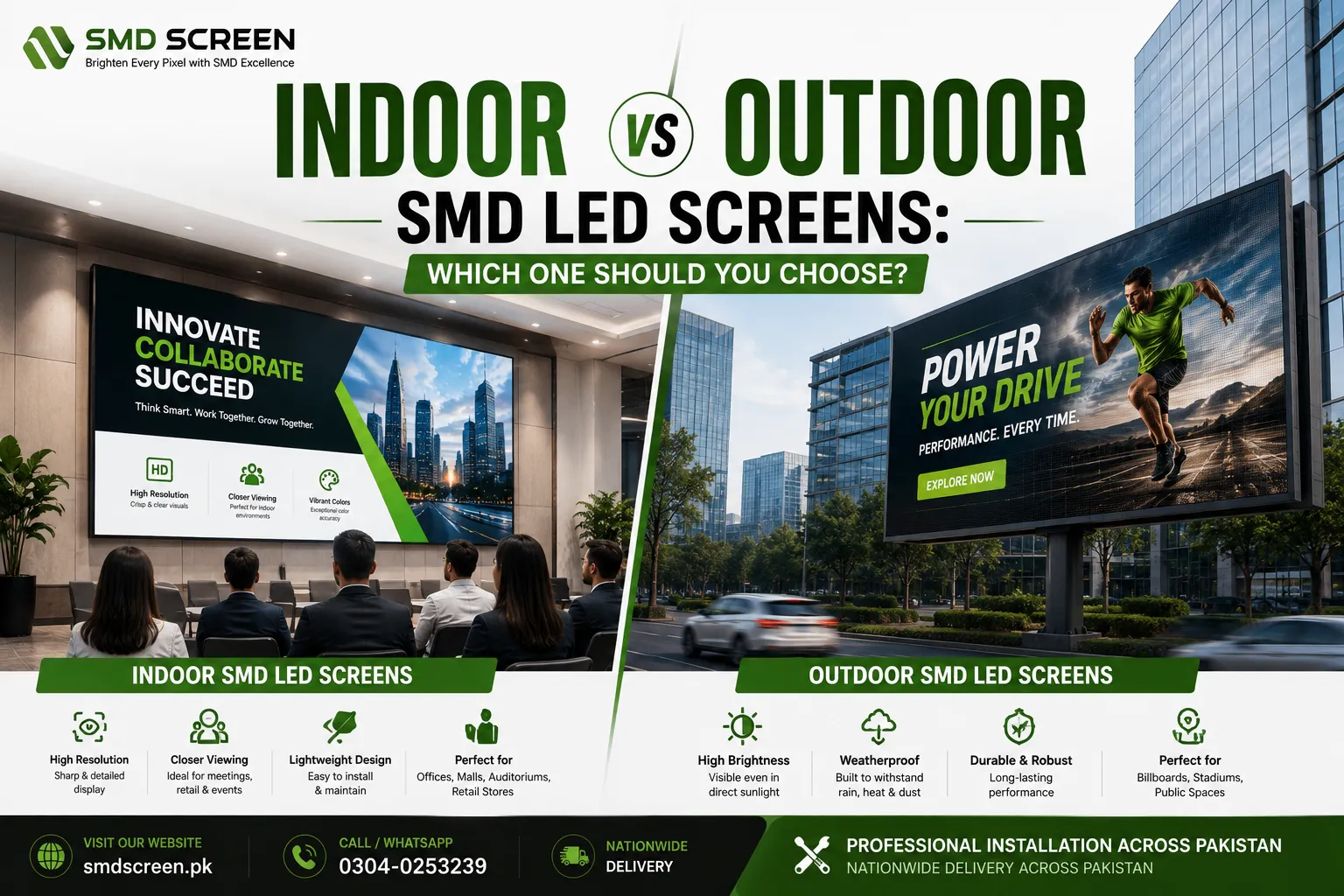 Indoor vs Outdoor SMD LED Screens: Which One Should You Choose?